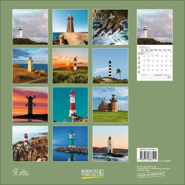 Bild: 9783731887515 | Leuchttürme 2026 | Verlag Korsch | Kalender | 13 S. | Deutsch | 2026