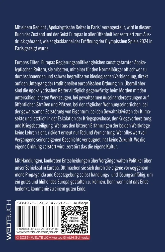 Autor: 9783907347515 | Europa und die Apokalyptischen Reiter | Bernd Müller-Kaller | Buch