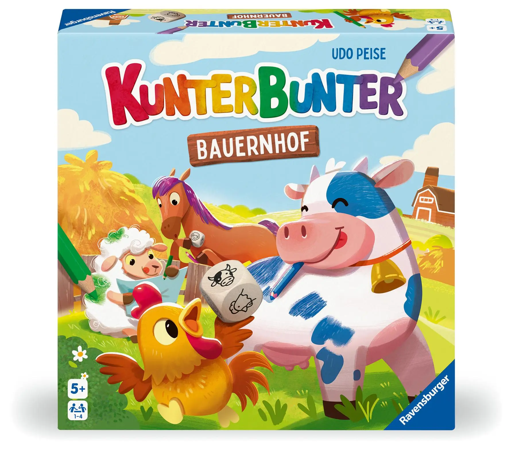 Cover: 4005556247615 | Kunterbunter Bauernhof - Kinderspiel ab 5 Jahre | Udo Peise | Spiel