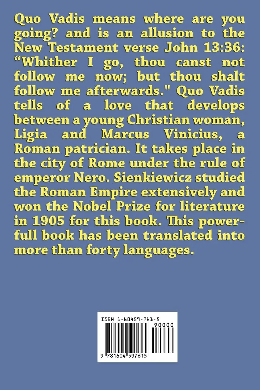 Rückseite: 9781604597615 | Quo Vadis | Henryk K. Sienkiewicz | Taschenbuch | Englisch | 2009