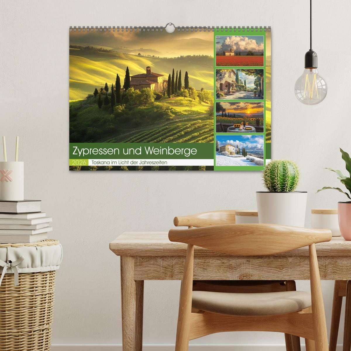 Bild: 9783457267615 | Zypressen und Weinberge (Wandkalender 2026 DIN A3 quer), CALVENDO...