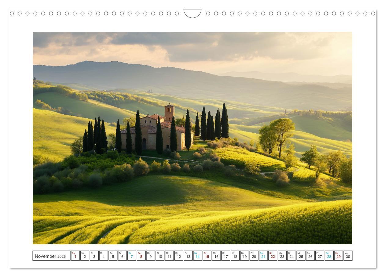 Bild: 9783457267615 | Zypressen und Weinberge (Wandkalender 2026 DIN A3 quer), CALVENDO...