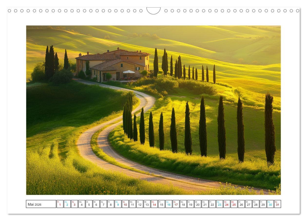 Bild: 9783457267615 | Zypressen und Weinberge (Wandkalender 2026 DIN A3 quer), CALVENDO...