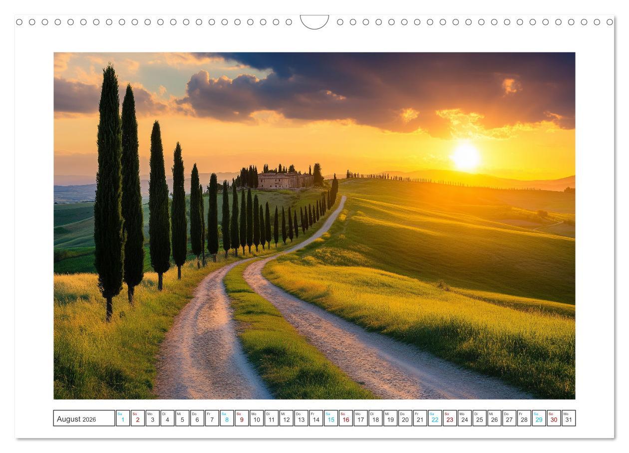 Bild: 9783457267615 | Zypressen und Weinberge (Wandkalender 2026 DIN A3 quer), CALVENDO...