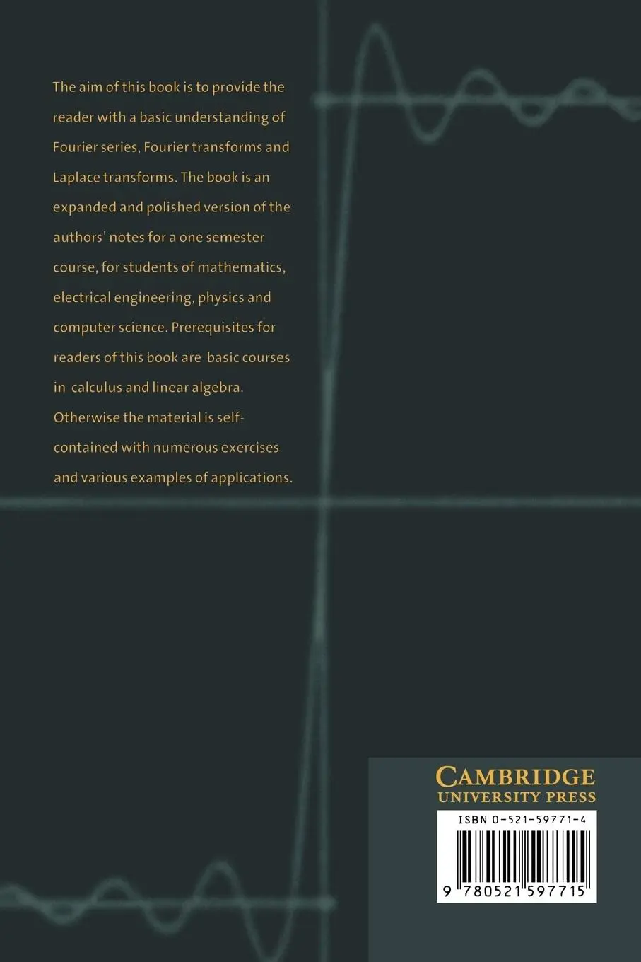 Rückseite: 9780521597715 | Fourier Series and Integral Transforms | Allan Pinkus | Taschenbuch