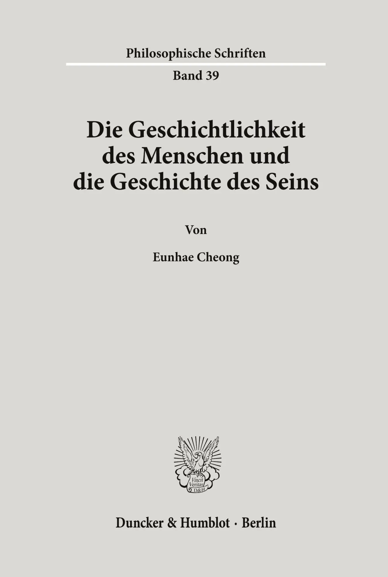 Cover: 9783428097715 | Die Geschichtlichkeit des Menschen und die Geschichte des Seins.