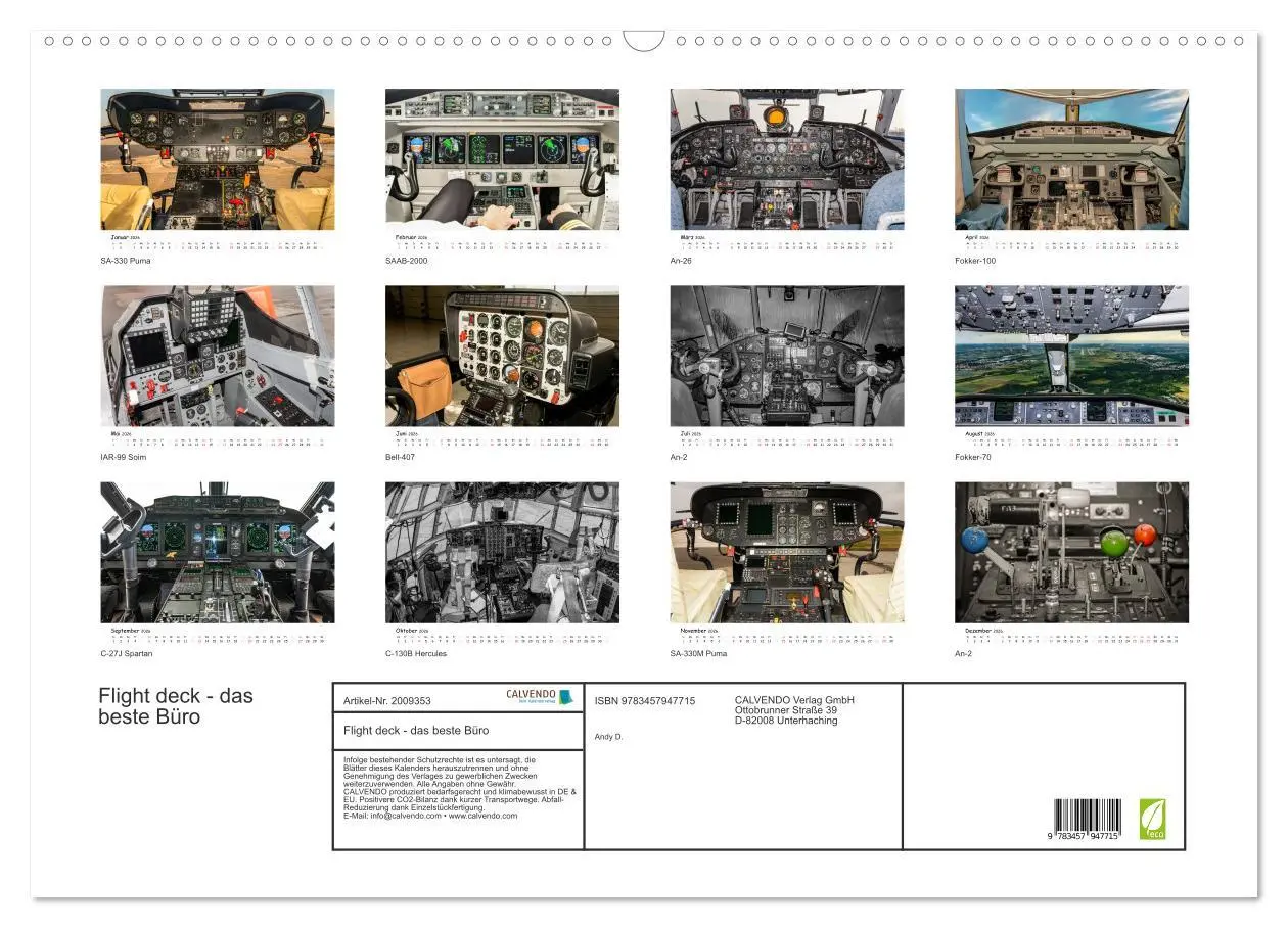 Bild: 9783457947715 | Flight deck - das beste Büro (Wandkalender 2026 DIN A2 quer),...
