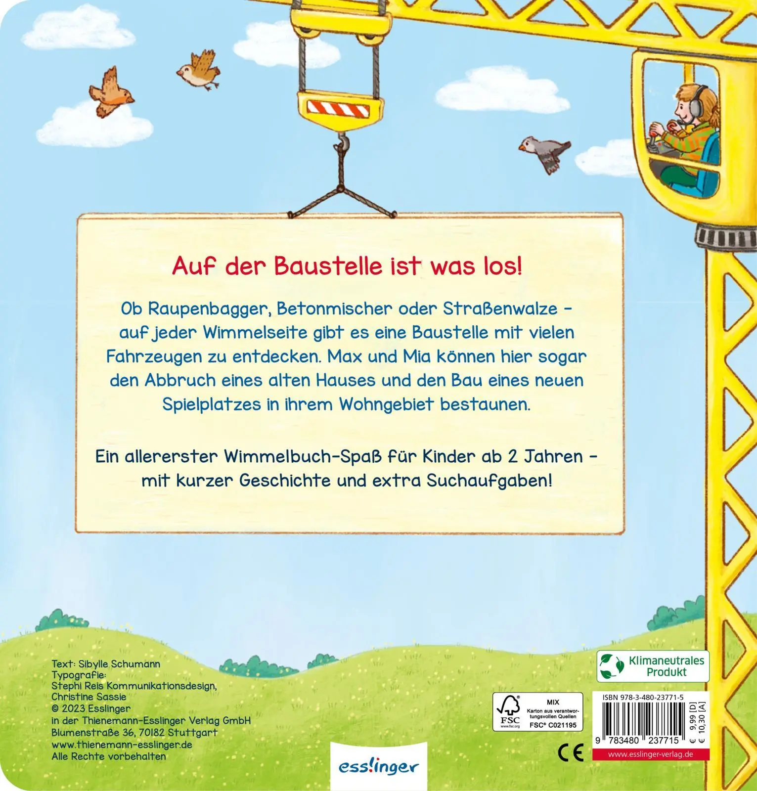 Rückseite: 9783480237715 | Mein allererstes Wimmelbuch: Auf der Baustelle | Sibylle Schumann