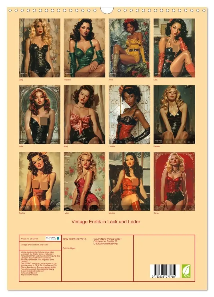 Bild: 9783516277715 | Vintage Erotik in Lack und Leder (Wandkalender 2026 DIN A3 hoch),...