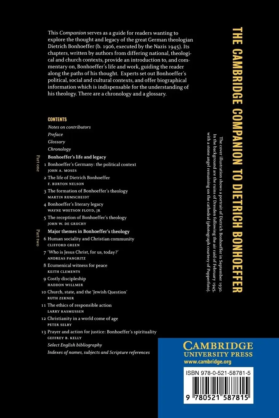 Rückseite: 9780521587815 | The Cambridge Companion to Dietrich Bonhoeffer | John W. De Gruchy