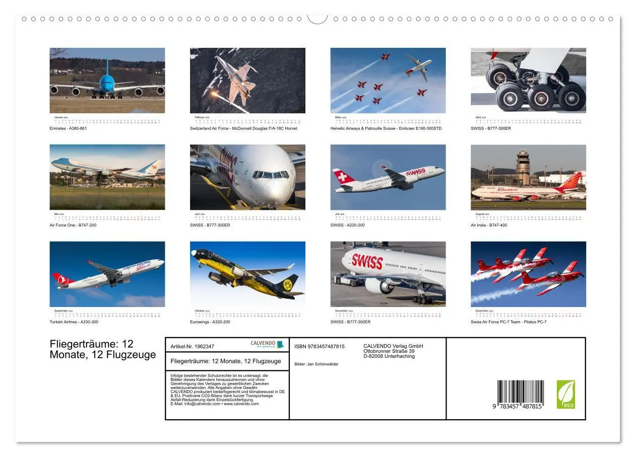 Bild: 9783457487815 | Fliegerträume: 12 Monate, 12 Flugzeuge (hochwertiger Premium...