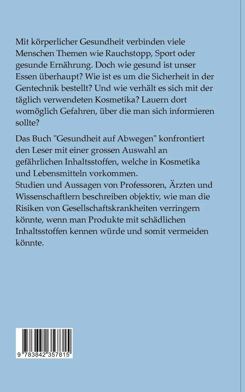 Rückseite: 9783842357815 | Gesundheit auf Abwegen | Daniel Rauchenstein | Taschenbuch | 260 S.