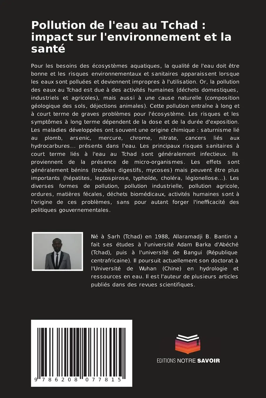 Rückseite: 9786208077815 | Pollution de l'eau au Tchad : impact sur l'environnement et la santé