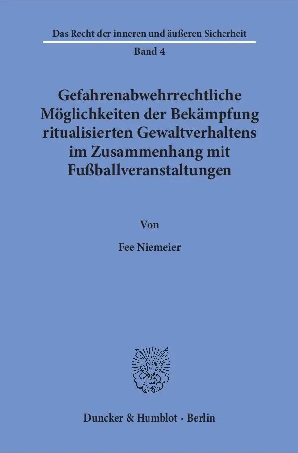 Cover: 9783428147915 | Gefahrenabwehrrechtliche Möglichkeiten der Bekämpfung...