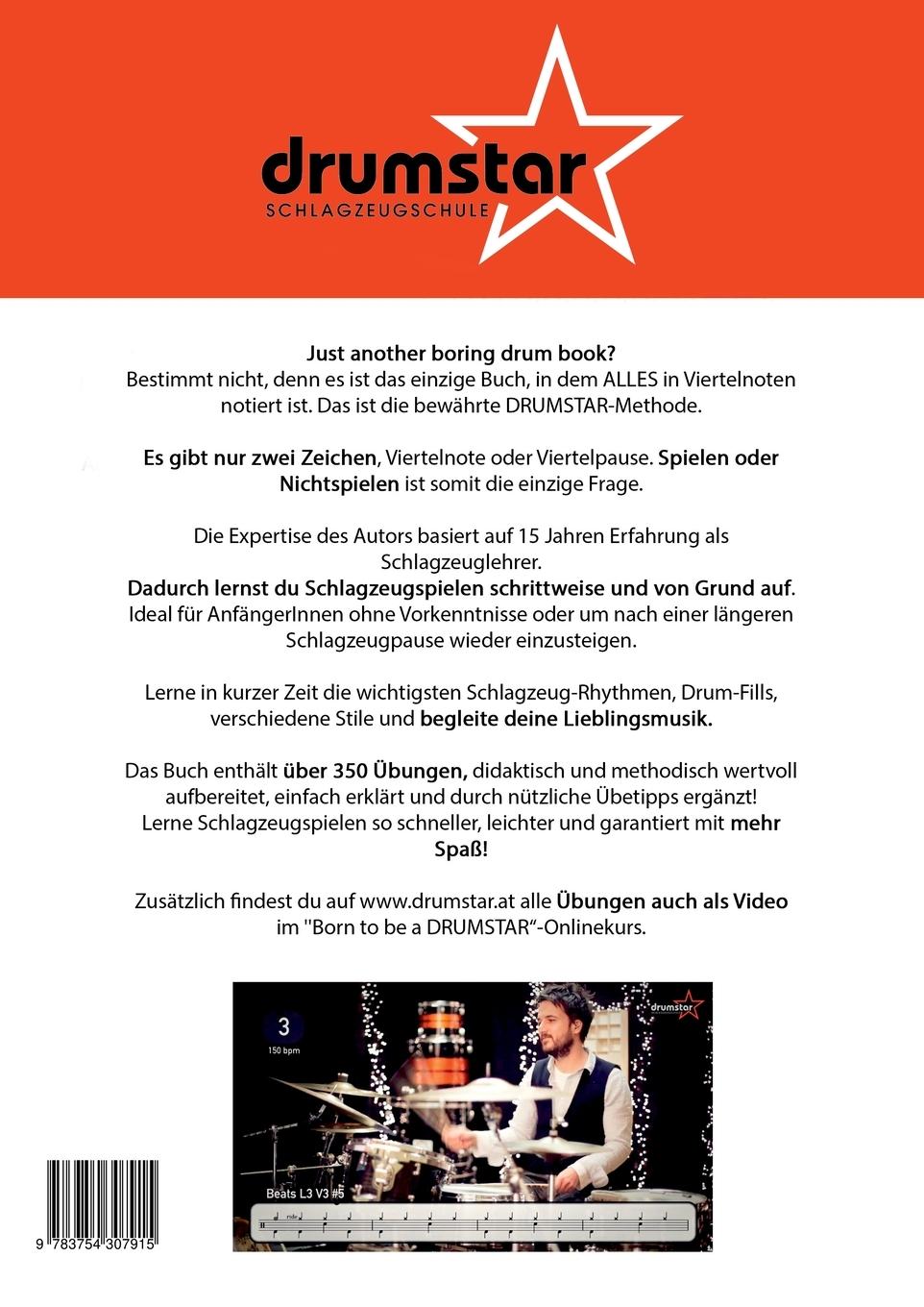 Rückseite: 9783754307915 | Born to be a DRUMSTAR - Lerne Schlagzeugspielen | Matthias Katzmair