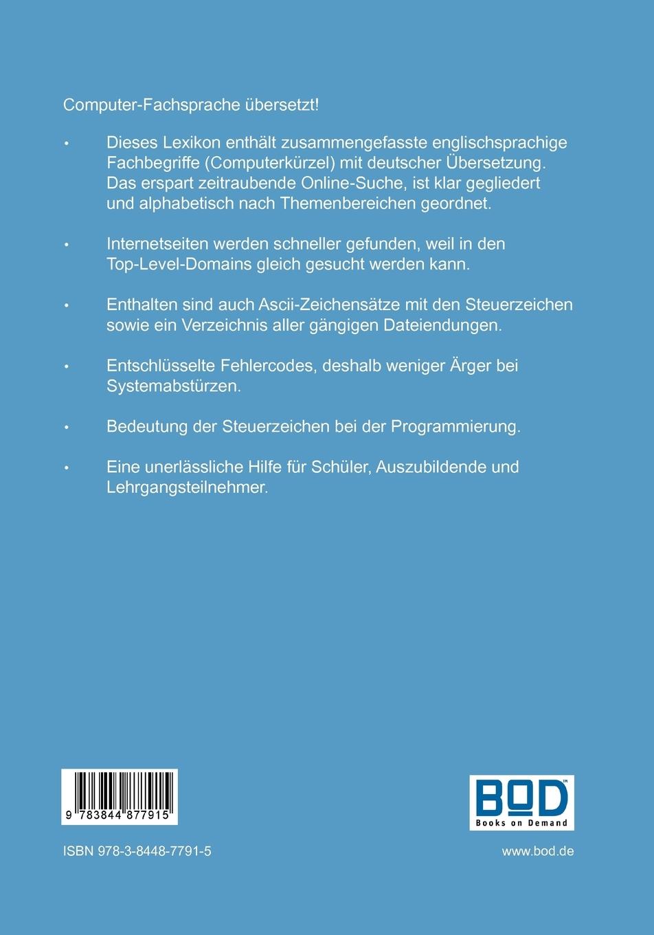 Rückseite: 9783844877915 | Computerlexikon | André Poppek | Taschenbuch | 284 S. | Deutsch | 2011