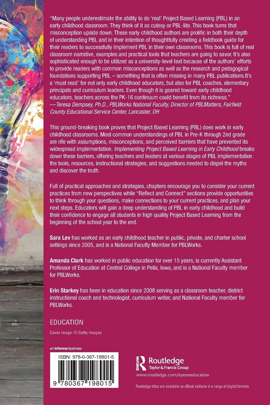 Rückseite: 9780367198015 | Implementing Project Based Learning in Early Childhood | Lev (u. a.)