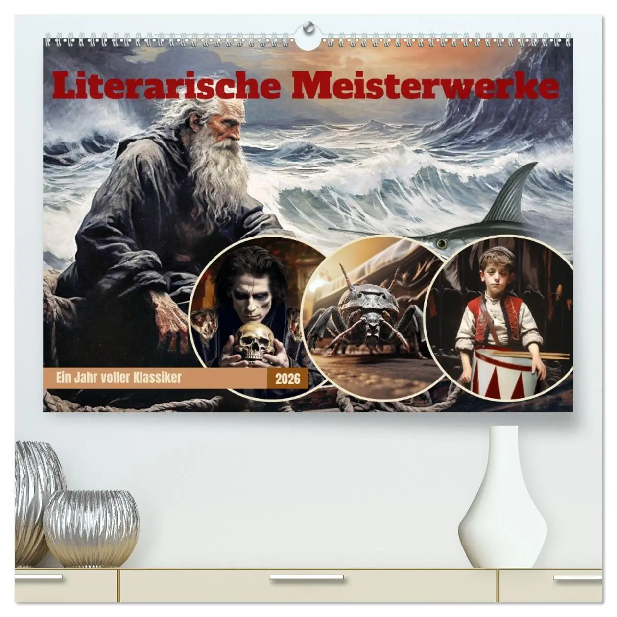 Cover: 9783457508015 | Literarische Meisterwerke (hochwertiger Premium Wandkalender 2026...