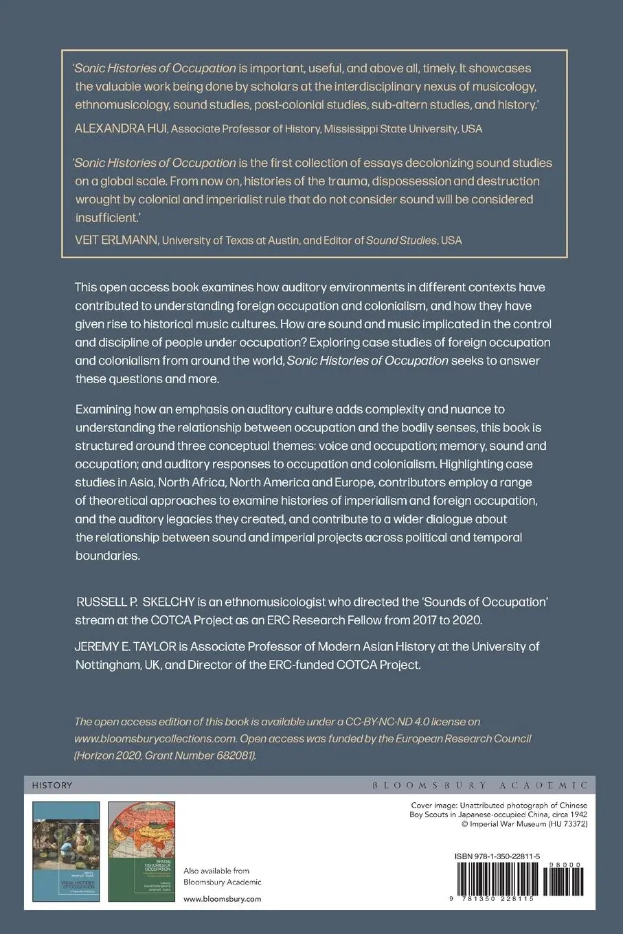 Rückseite: 9781350228115 | Sonic Histories of Occupation | Russell Skelchy (u. a.) | Taschenbuch