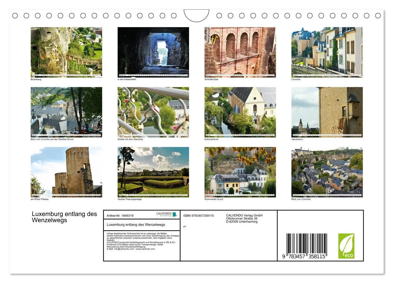 Bild: 9783457358115 | Luxemburg entlang des Wenzelwegs (Wandkalender 2026 DIN A4 quer),...