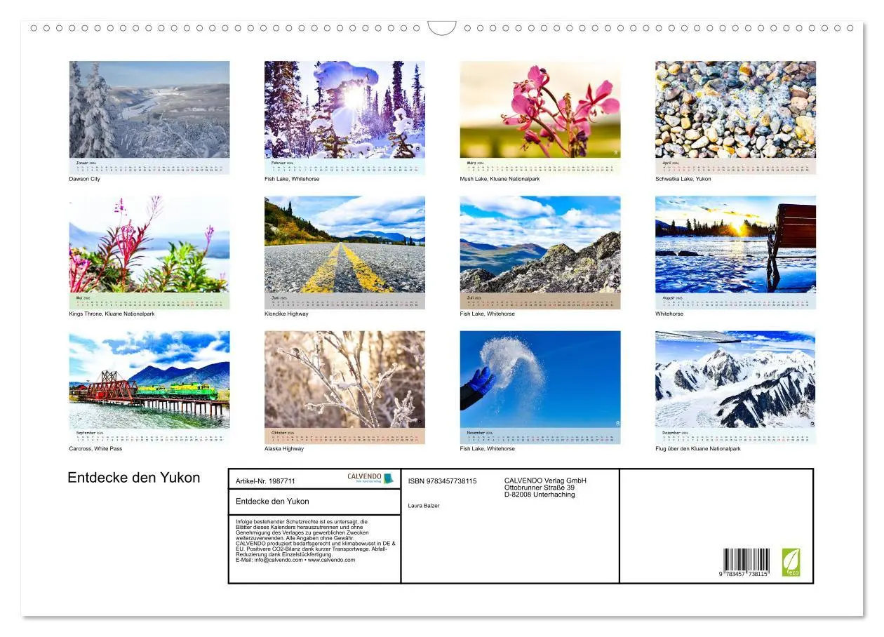 Bild: 9783457738115 | Entdecke den Yukon (Wandkalender 2026 DIN A2 quer), CALVENDO...