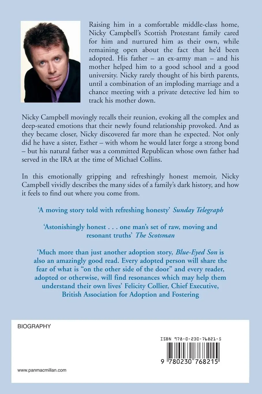 Rückseite: 9780230768215 | Blue-Eyed Son | The Story of an Adoption | Nicky Campbell | Buch