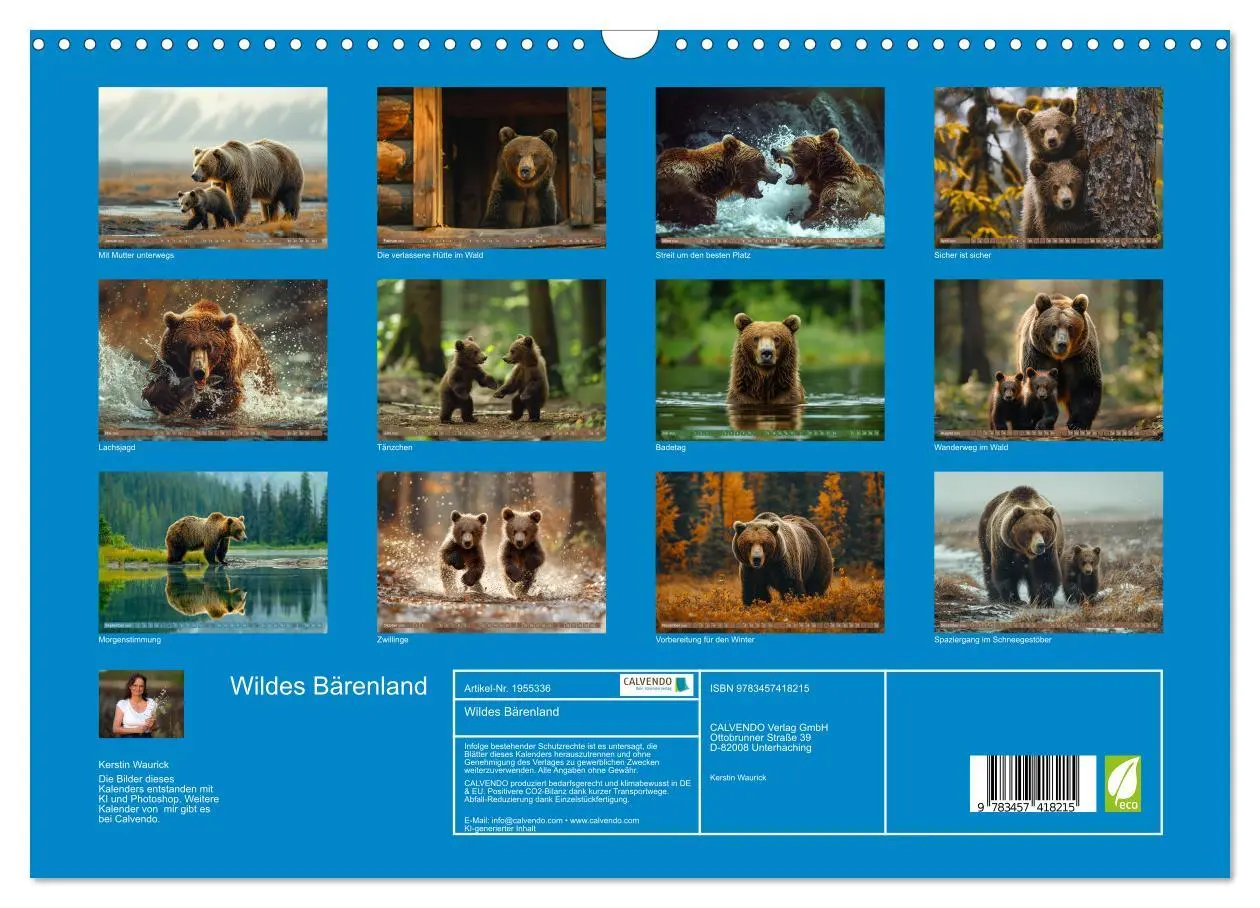 Bild: 9783457418215 | Wildes Bärenland (Wandkalender 2026 DIN A3 quer), CALVENDO...