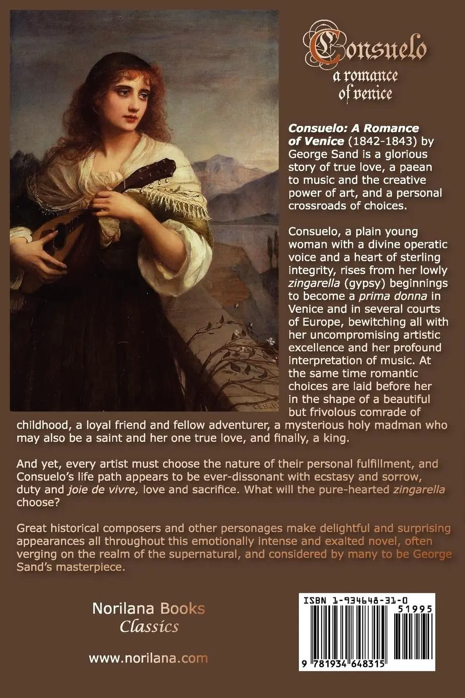Rückseite: 9781934648315 | Consuelo | A Romance of Venice | George Sand | Taschenbuch | Englisch