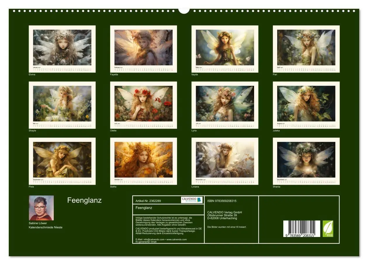 Bild: 9783569208315 | Feenglanz (hochwertiger Premium Wandkalender 2027 DIN A2 quer),...