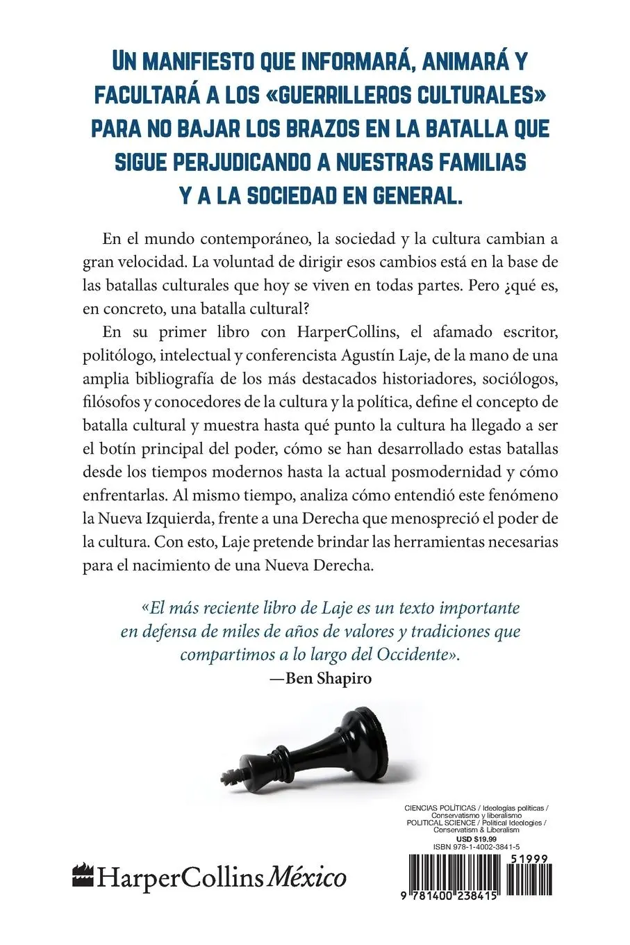 Rückseite: 9781400238415 | La batalla cultural | Reflexiones críticas para una Nueva Derecha