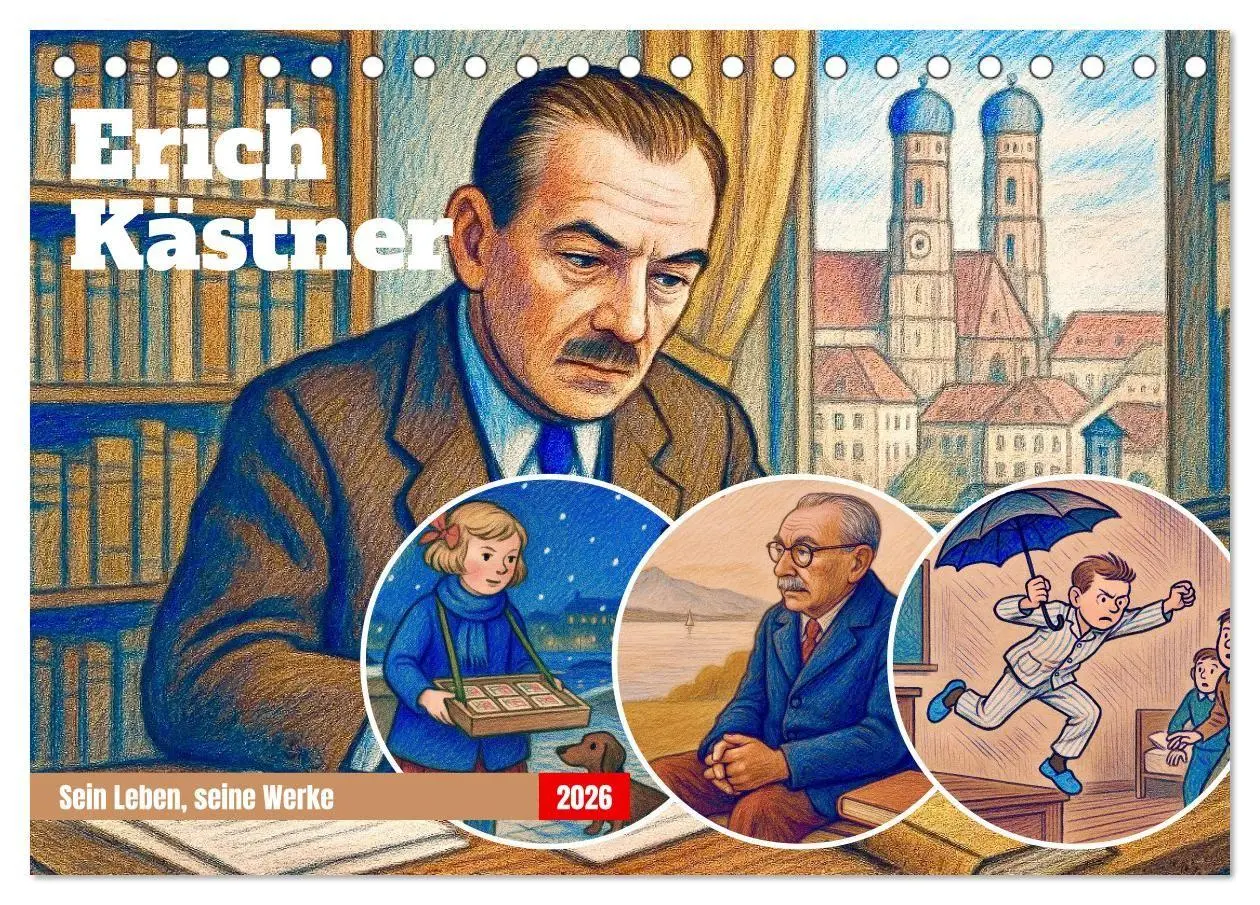 Cover: 9783516658415 | Erich Kästner (Tischkalender 2026 DIN A5 quer), CALVENDO...