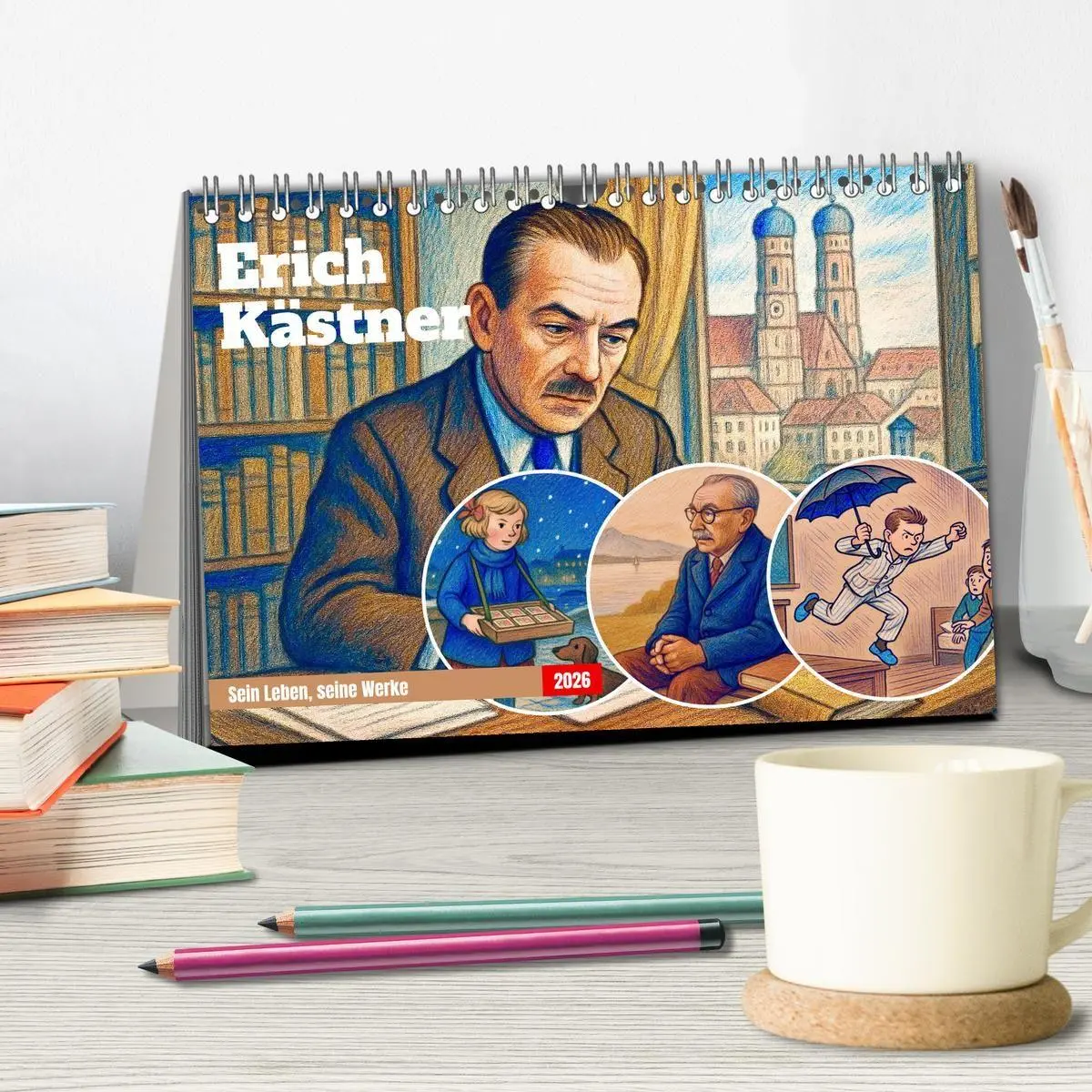 Bild: 9783516658415 | Erich Kästner (Tischkalender 2026 DIN A5 quer), CALVENDO...