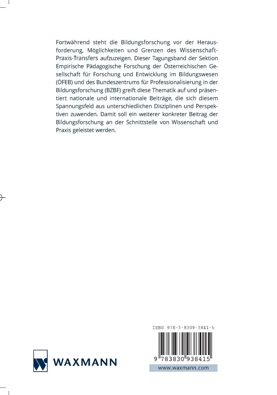 Rückseite: 9783830938415 | Von der Wissenschaft in die Praxis? | Susanne Schwab (u. a.) | Buch