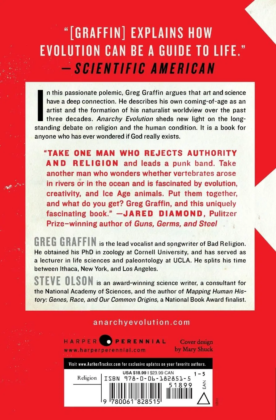 Rückseite: 9780061828515 | Anarchy Evolution | Greg Graffin | Taschenbuch | Englisch | 2020