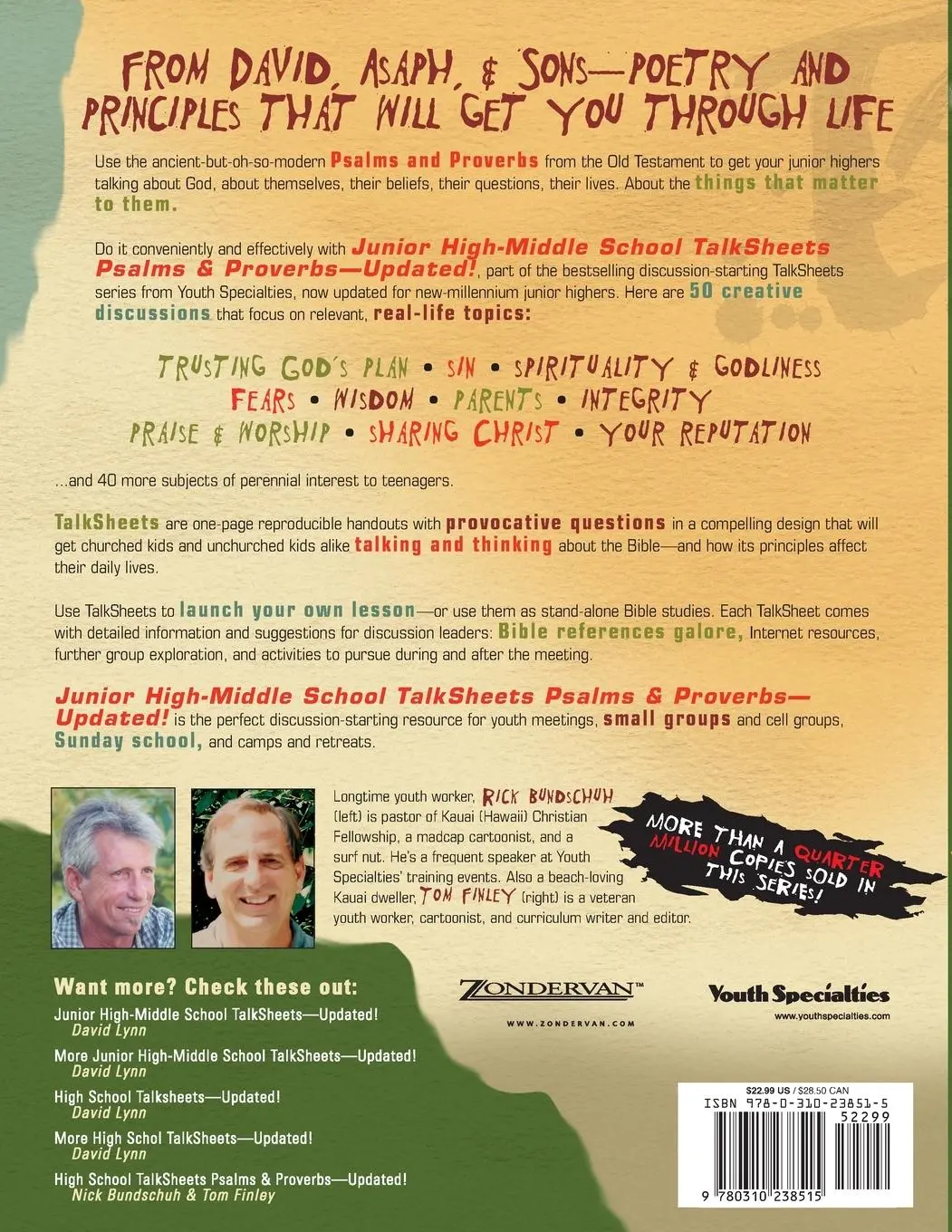 Rückseite: 9780310238515 | Junior High and Middle School Talksheets Psalms and Proverbs-Updated!