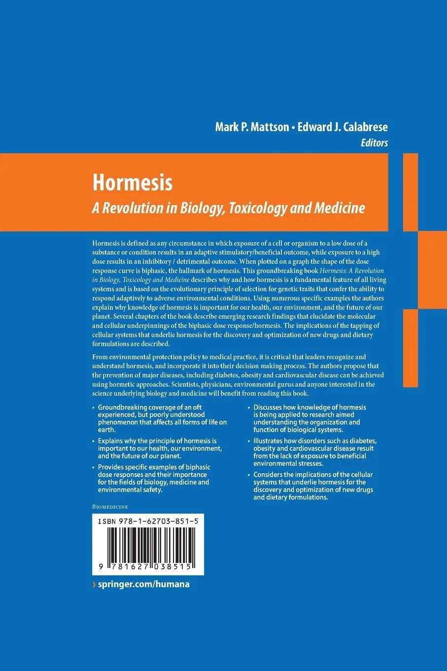Rückseite: 9781627038515 | Hormesis | A Revolution in Biology, Toxicology and Medicine | Buch