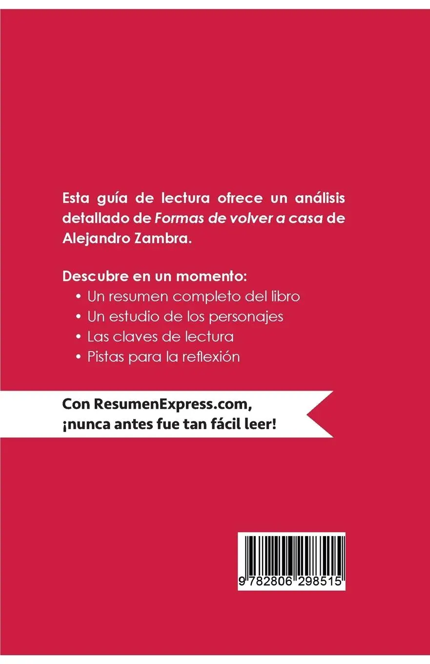 Rückseite: 9782806298515 | Formas de volver a casa de Alejandro Zambra (Guía de lectura) | Buch