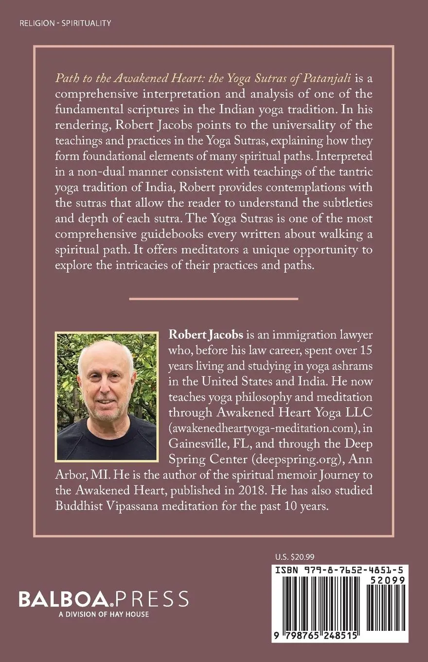 Rückseite: 9798765248515 | Path to the Awakened Heart | the Yoga Sutras of Patanjali | Jacobs