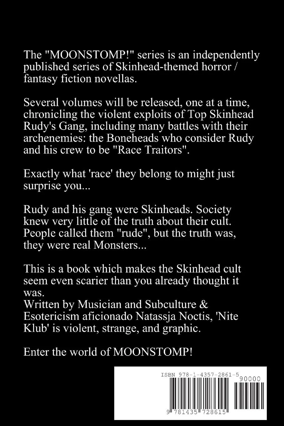 Rückseite: 9781435728615 | MOONSTOMP Volume One | NITE KLUB (paperback) | Natassja Noctis | Buch