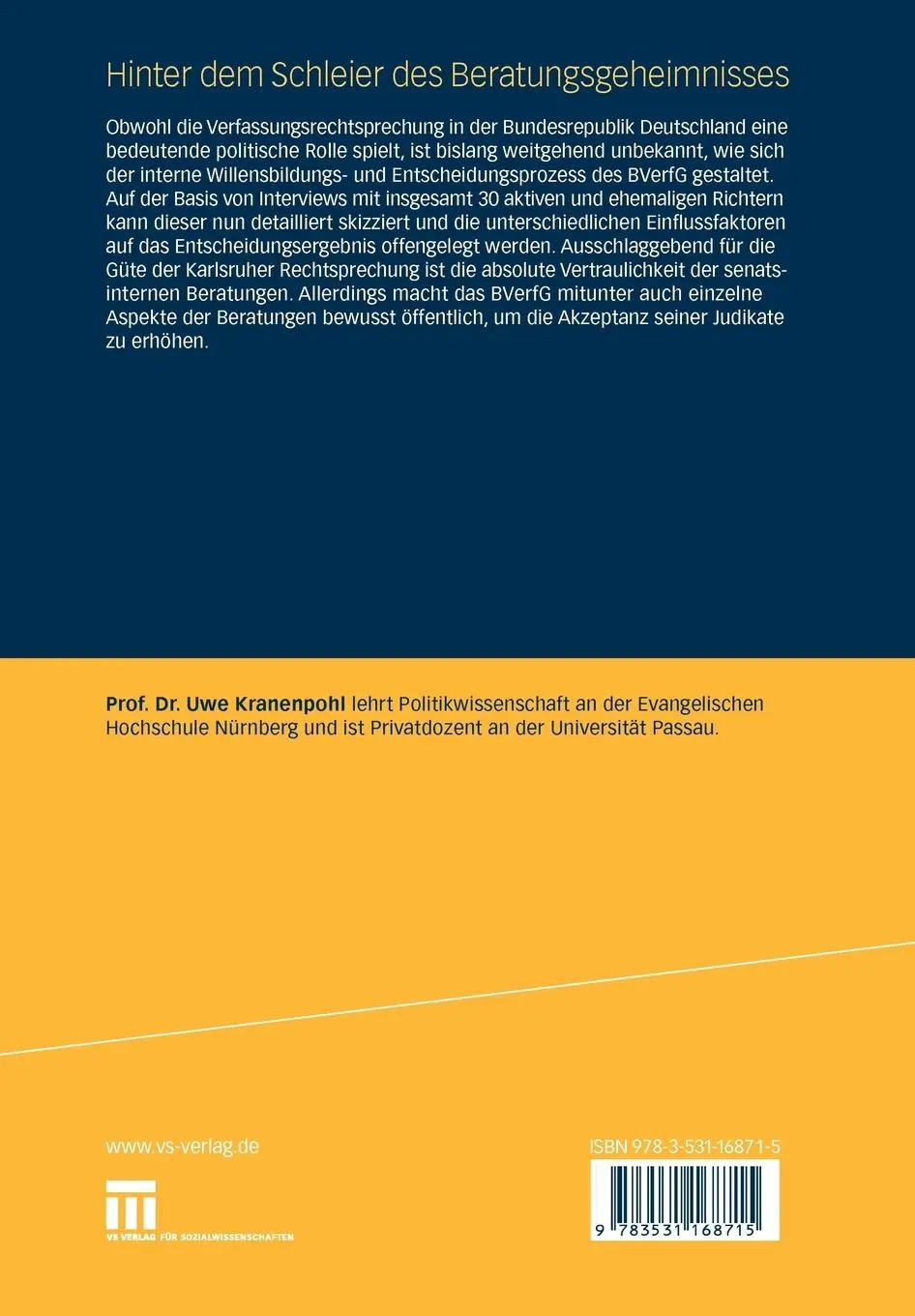 Rückseite: 9783531168715 | Hinter dem Schleier des Beratungsgeheimnisses | Uwe Kranenpohl | Buch