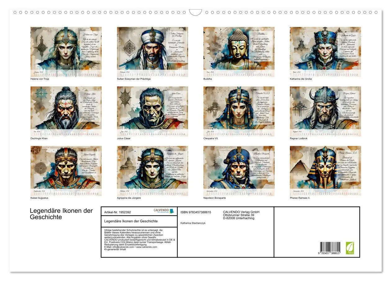 Bild: 9783457388815 | Legendäre Ikonen der Geschichte (Wandkalender 2026 DIN A2 quer),...