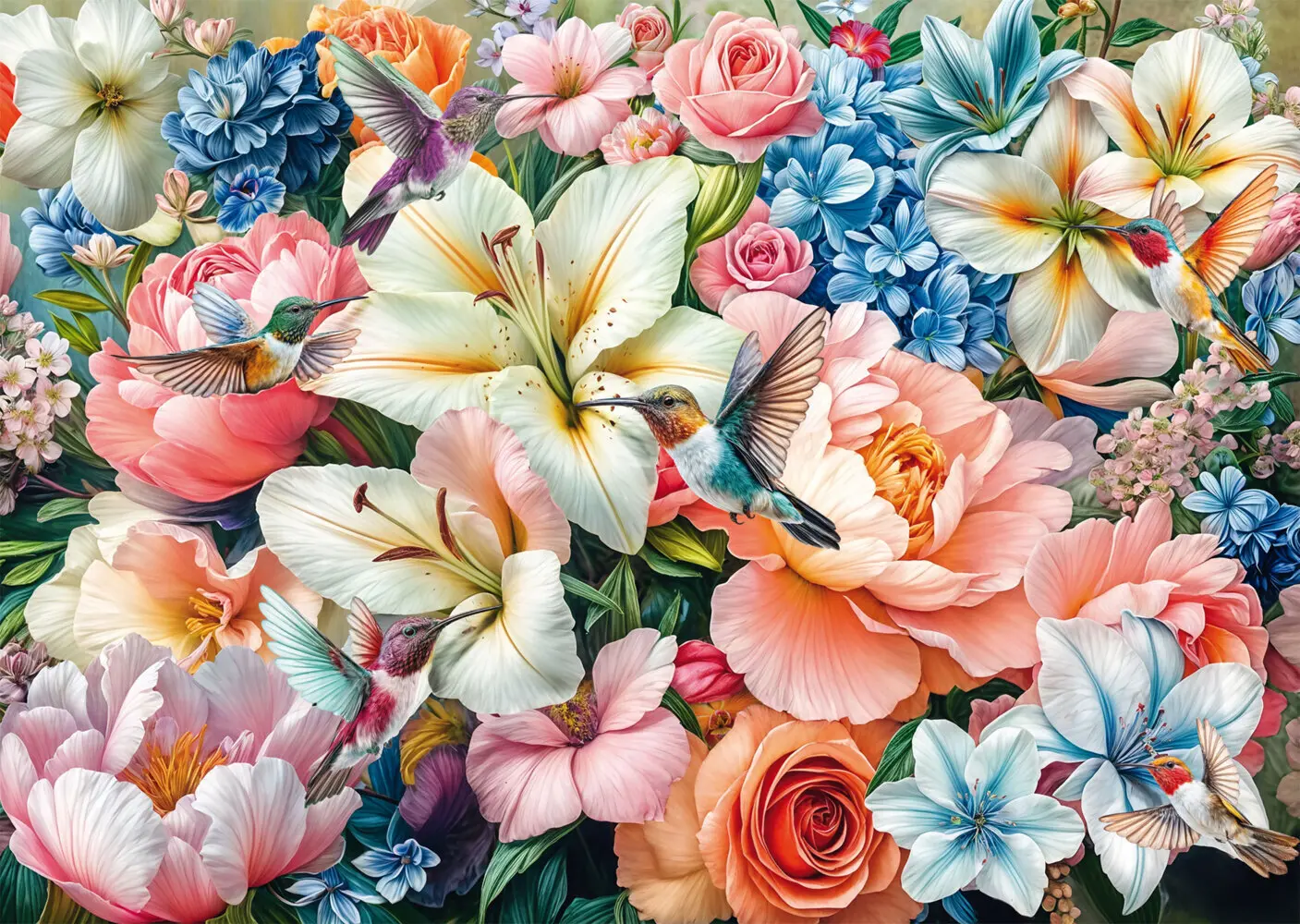 Bild: 4001504588915 | Blumen in Pastell | Puzzles Standard 1.000 Teile | Spiel | Schachtel