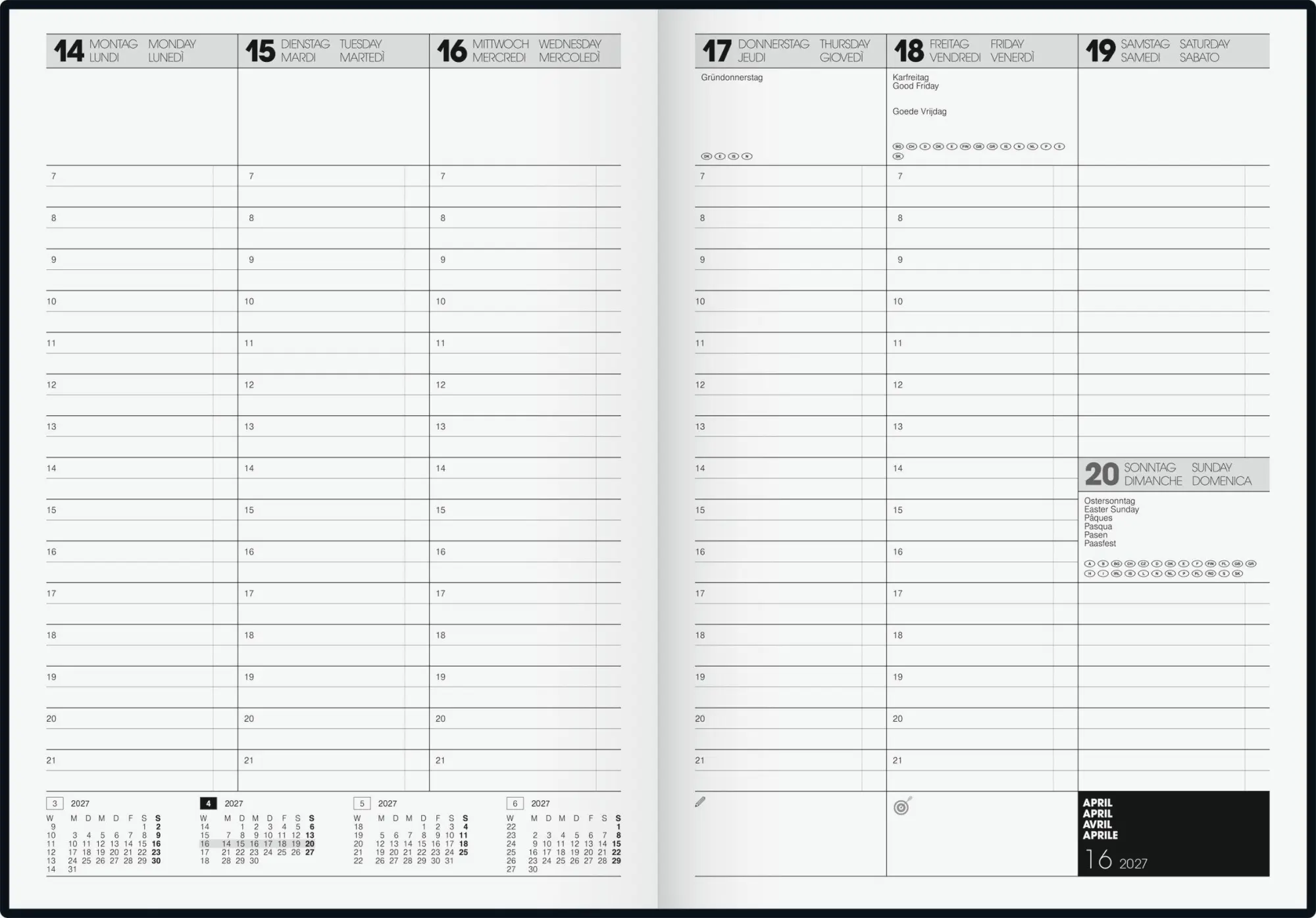 Bild: 4061947158915 | BRUNNEN 1072440907 Buchkalender Premium TimeCenter Mod. 724 2027...