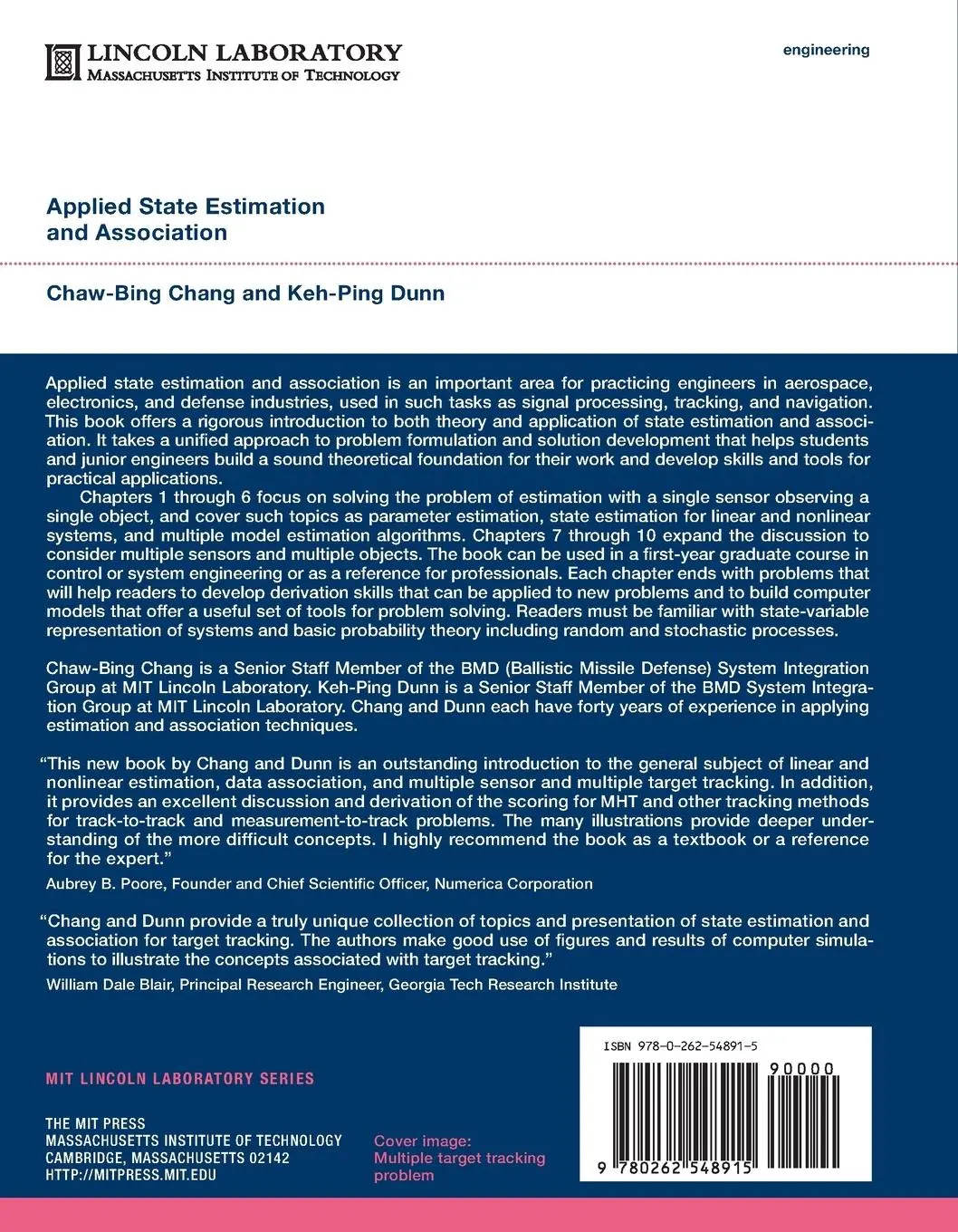 Rückseite: 9780262548915 | Applied State Estimation and Association | Chaw-Bing Chang (u. a.)