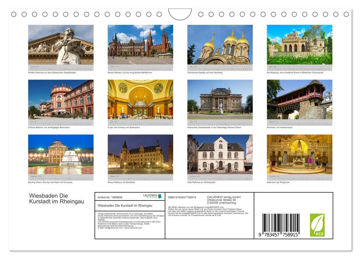 Bild: 9783457758915 | Wiesbaden Die Kurstadt im Rheingau (Wandkalender 2026 DIN A4 quer),...