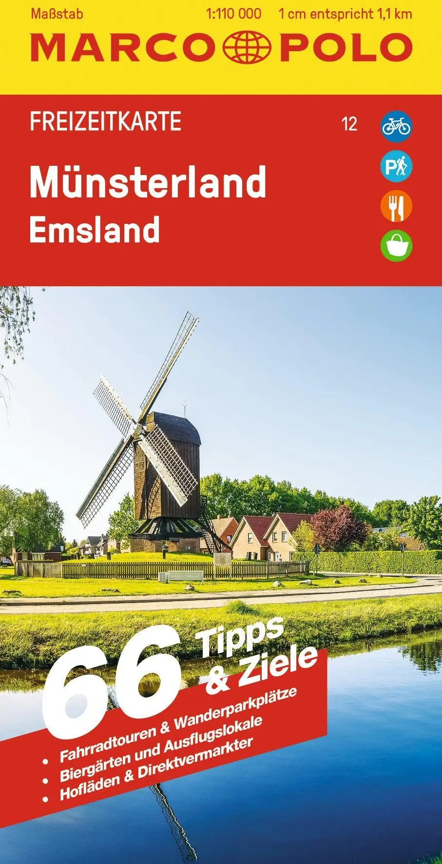 Cover: 9783575018915 | MARCO POLO Freizeitkarte 12 Münsterland, Emsland 1:110.000 | Deutsch
