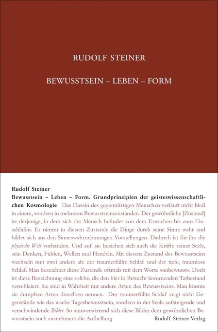 Cover: 9783727408915 | Bewusstsein - Leben - Form | Rudolf Steiner | Buch | 334 S. | Deutsch