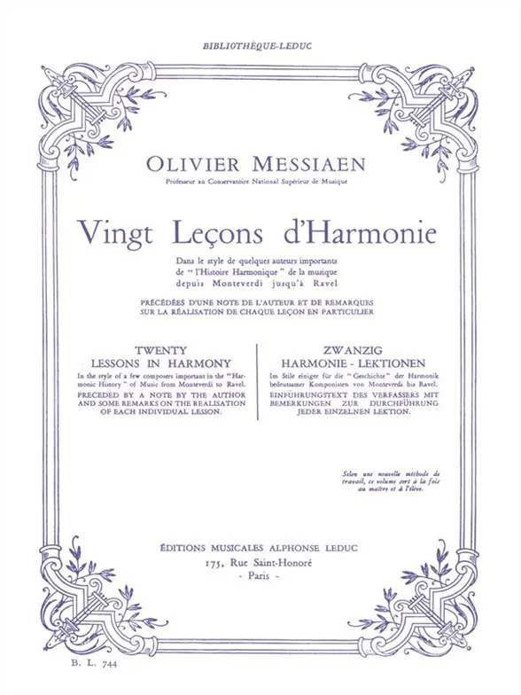 Cover: 9790046198915 | 20 Lecons d'Harmonie | Olivier Messiaen | Partitur | Alphonse Leduc