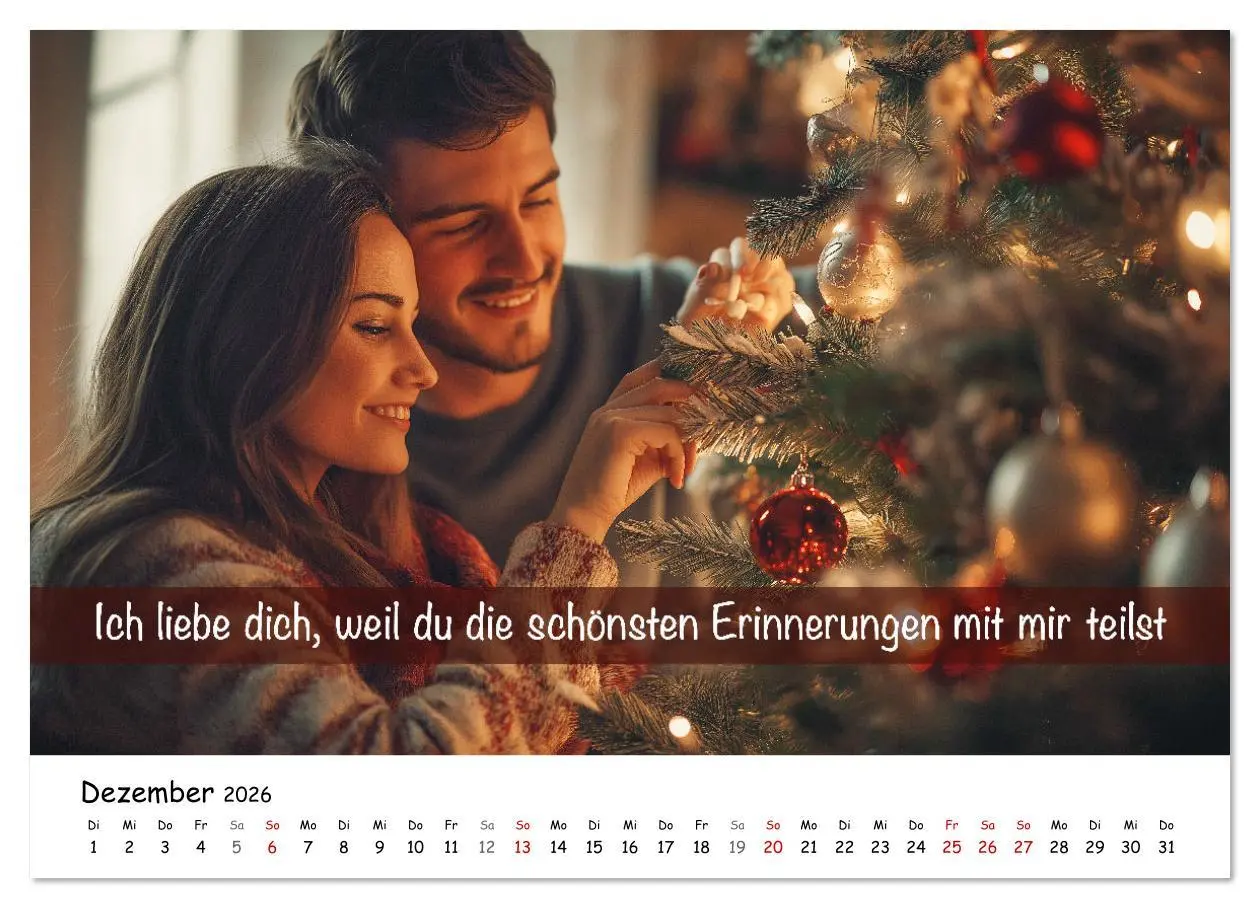 Bild: 9783457339015 | ICH LIEBE DICH - Unsere Liebe in zwölf Gründen (Wandkalender 2026...