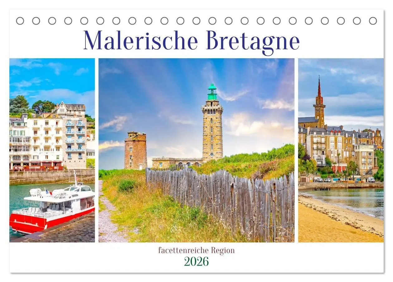 Cover: 9783516669015 | Malerische Bretagne - facettenreiche Region (Tischkalender 2026 DIN...